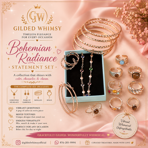 Bohemian Radiance mixed jewelry statement set