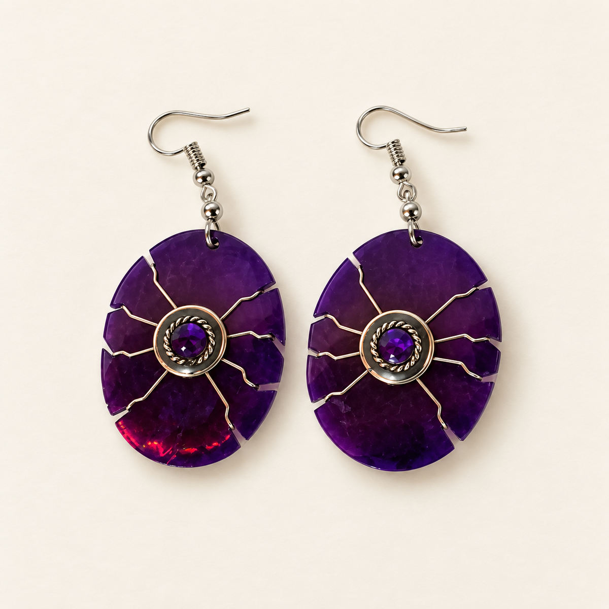 Peruvian Amethyst Eclipse Earrings product photo