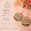 Festival Glow multicolour geometric round drop earrings