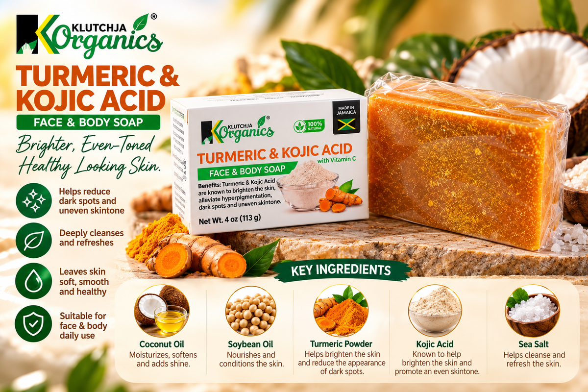 Klutchja Organics Turmeric & Kojic Acid Face & Body Soap with Vitamin C